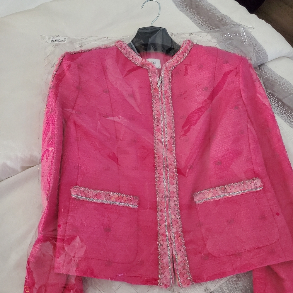 CAbi Pink Blazer with Silvery Trim